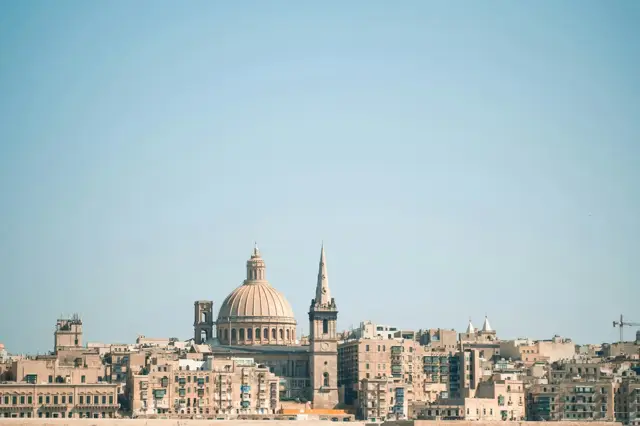Valletta skyline across the harbour